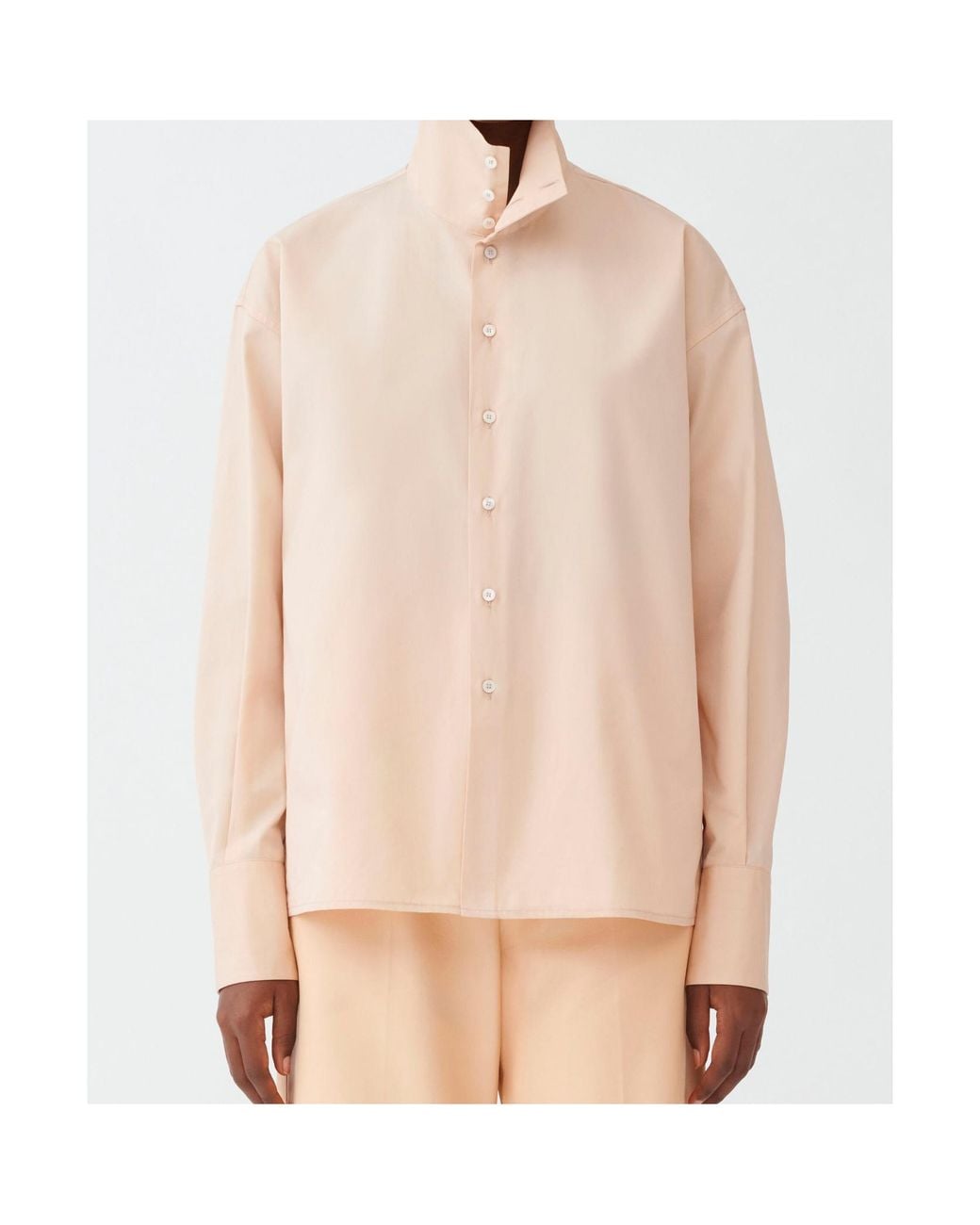Fabiana Filippi Natural High-Necked Long-Sleeved Shirt