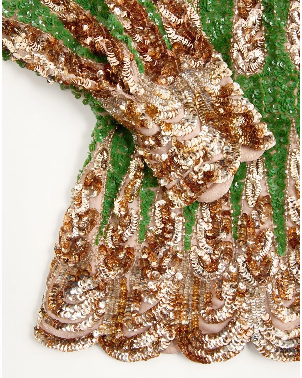 Valentino Green Embroidered Chiffon Top