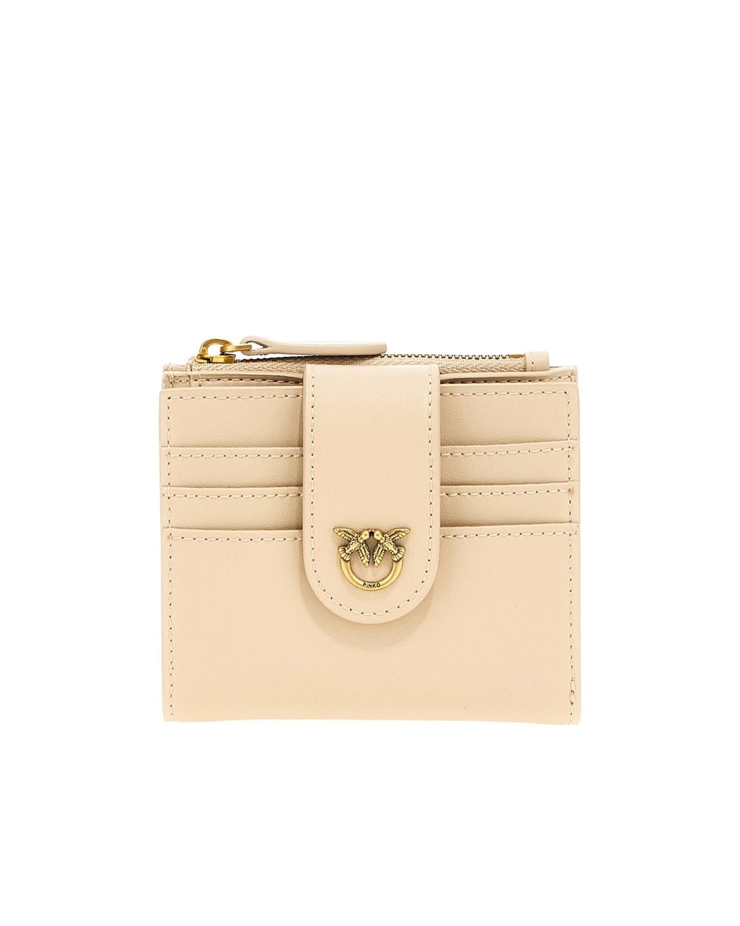 Pinko Natural Compact Leather Wallet