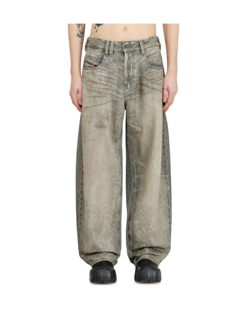DIESEL Gray 1997 D Enim M Fsi 2 Wide-Leg Jeans for men