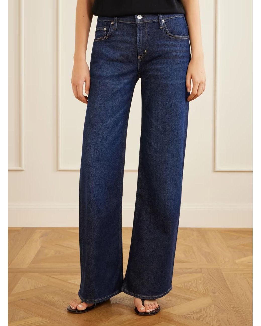 Citizens of Humanity Blue Nora Mid-Rise Wide-Leg Jeans