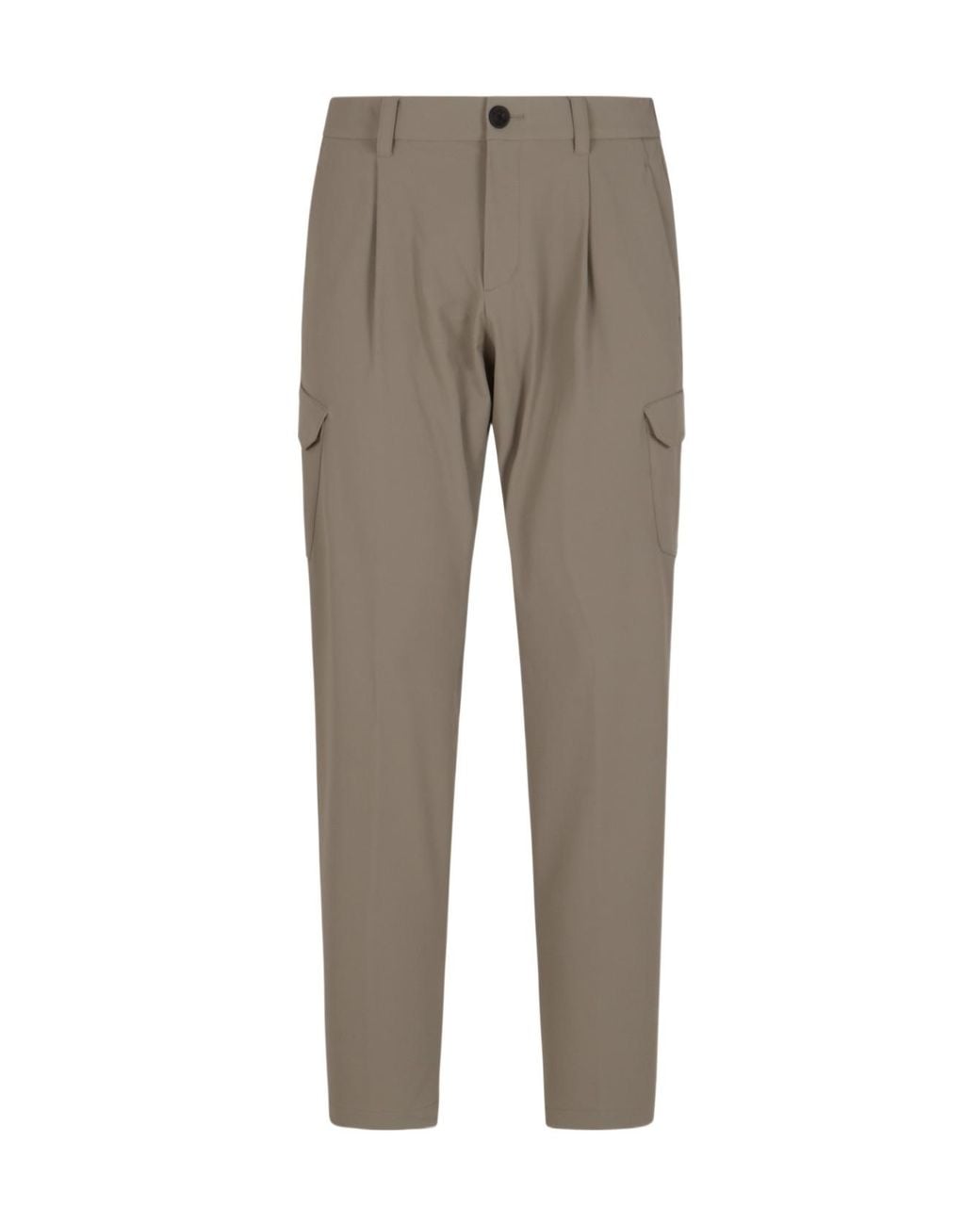 Herno Gray Pleated Cargo Pants for men