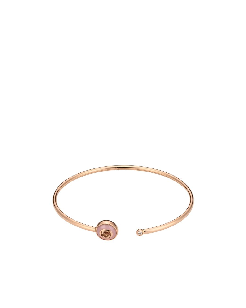 Gucci White Interlocking 18K Bangle Bracelet