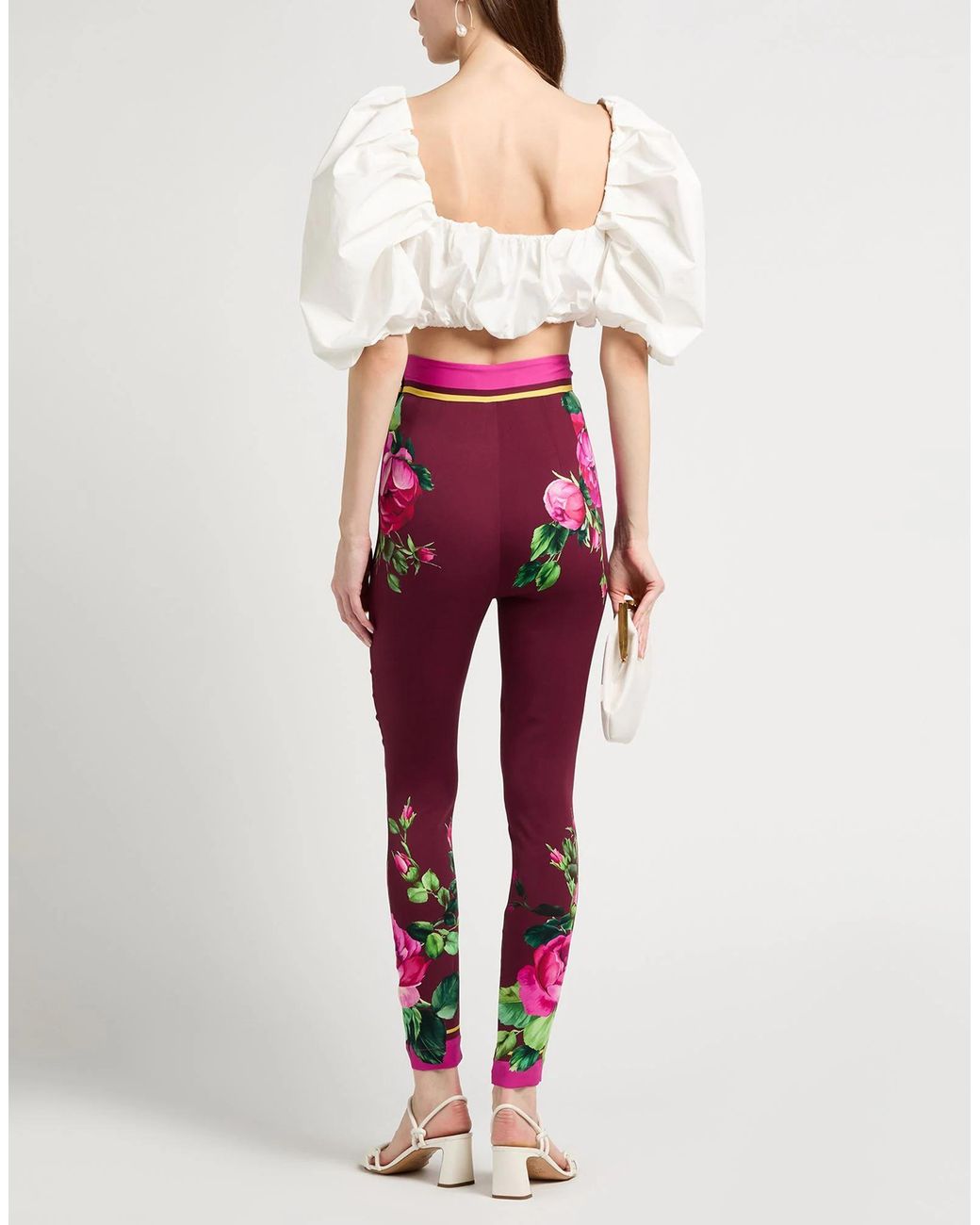 Dolce & Gabbana Red Burgundy Pants Silk, Elastane