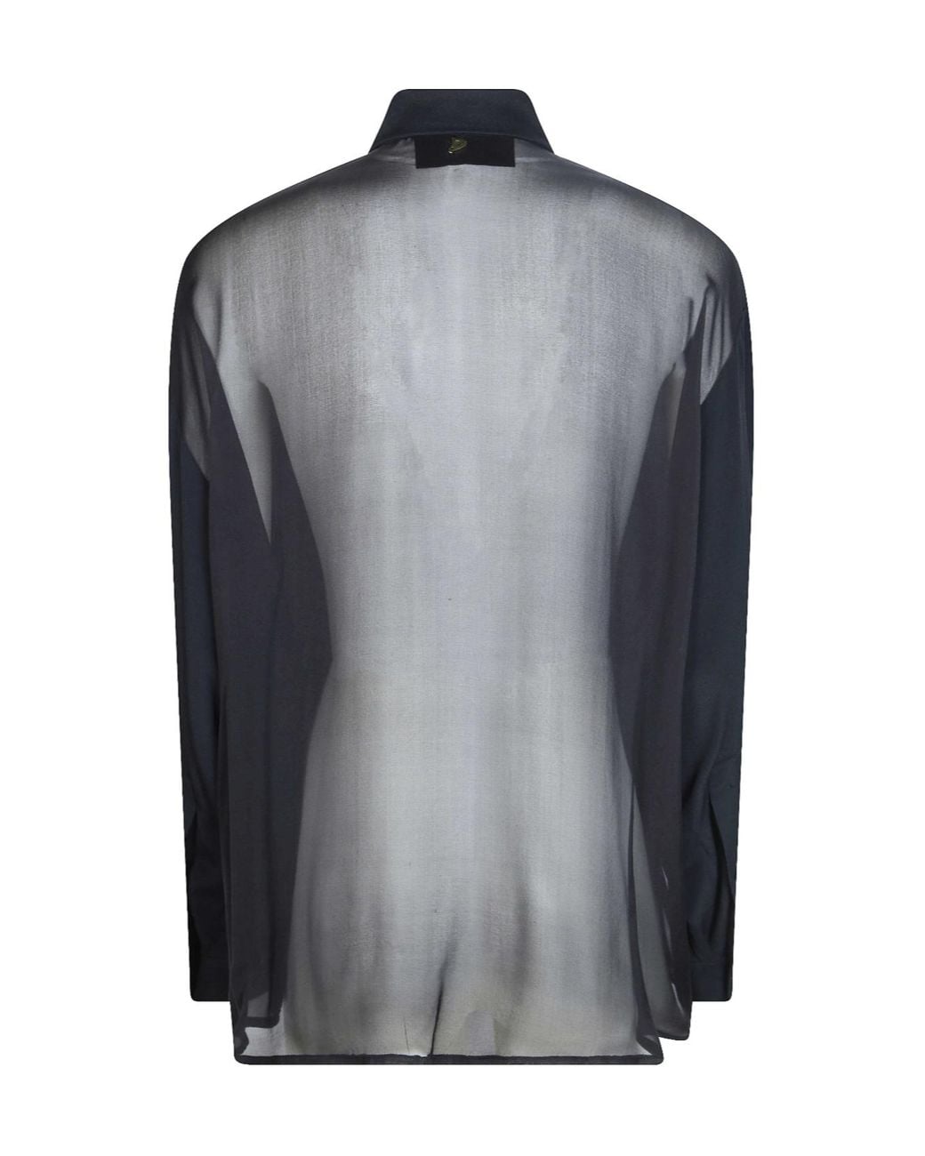 Dondup Blue Oversized Crepe De Chine Shirt