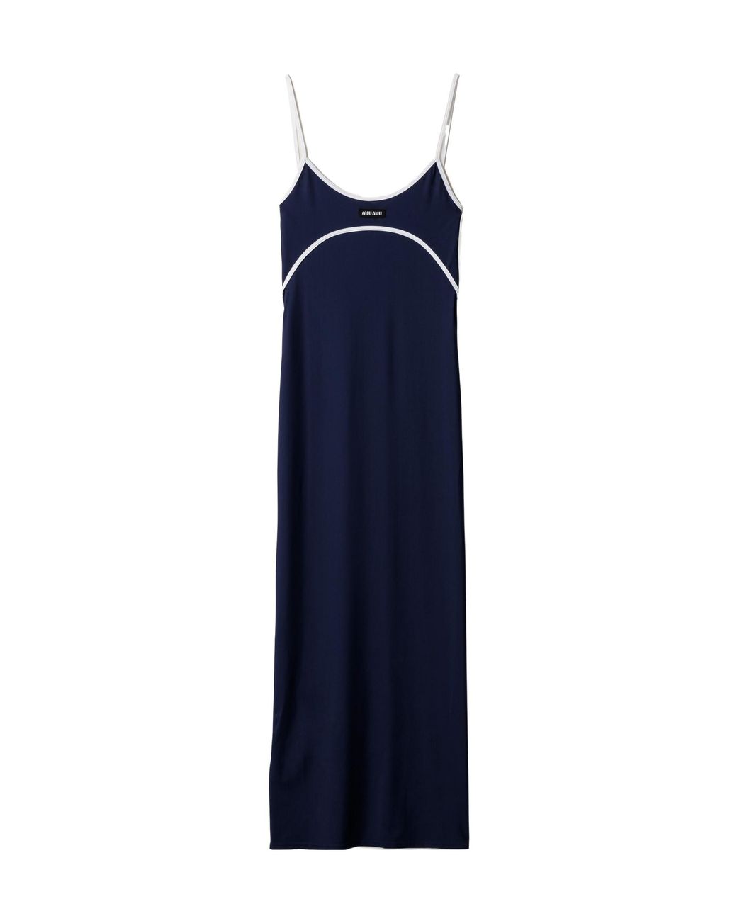 Miu Miu Blue Stretch Jersey Midi-Dress
