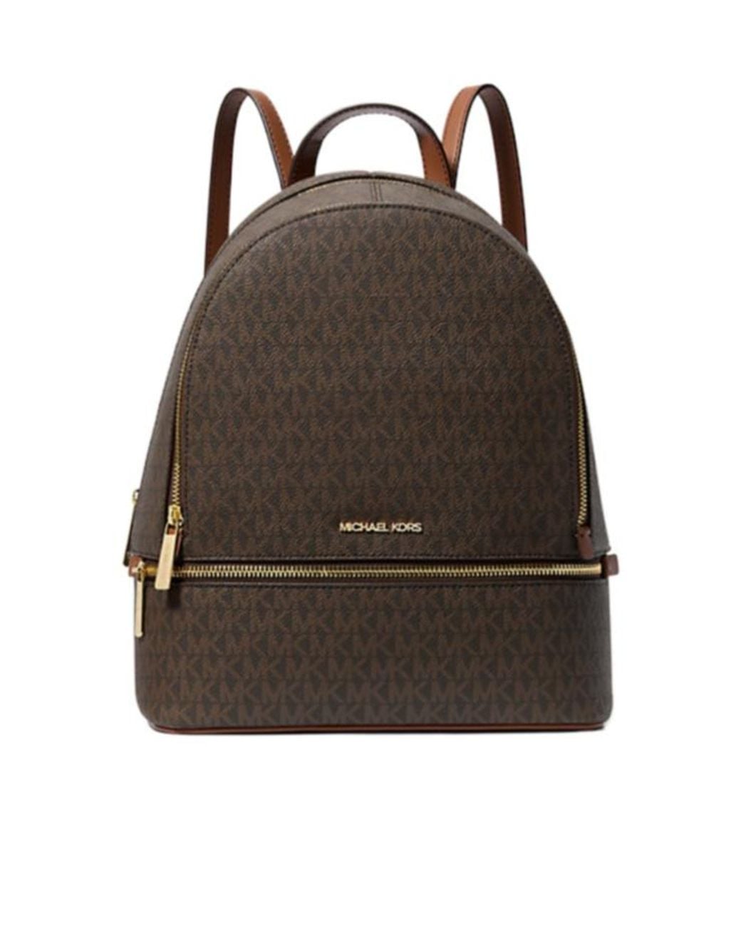 Michael Kors Brown Rhea Medium Signature Logo Backpack