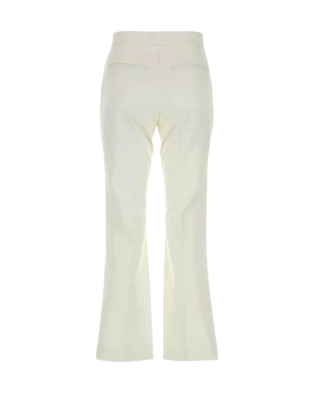 Jil Sander White Pleat Flared Trousers