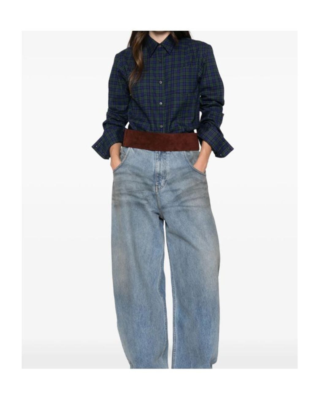 Dries Van Noten Blue Long-Sleeved Shirt