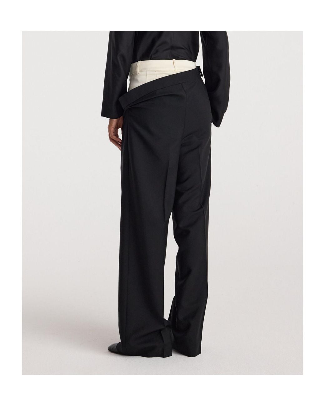 Rohe Black Double Waistband Trousers