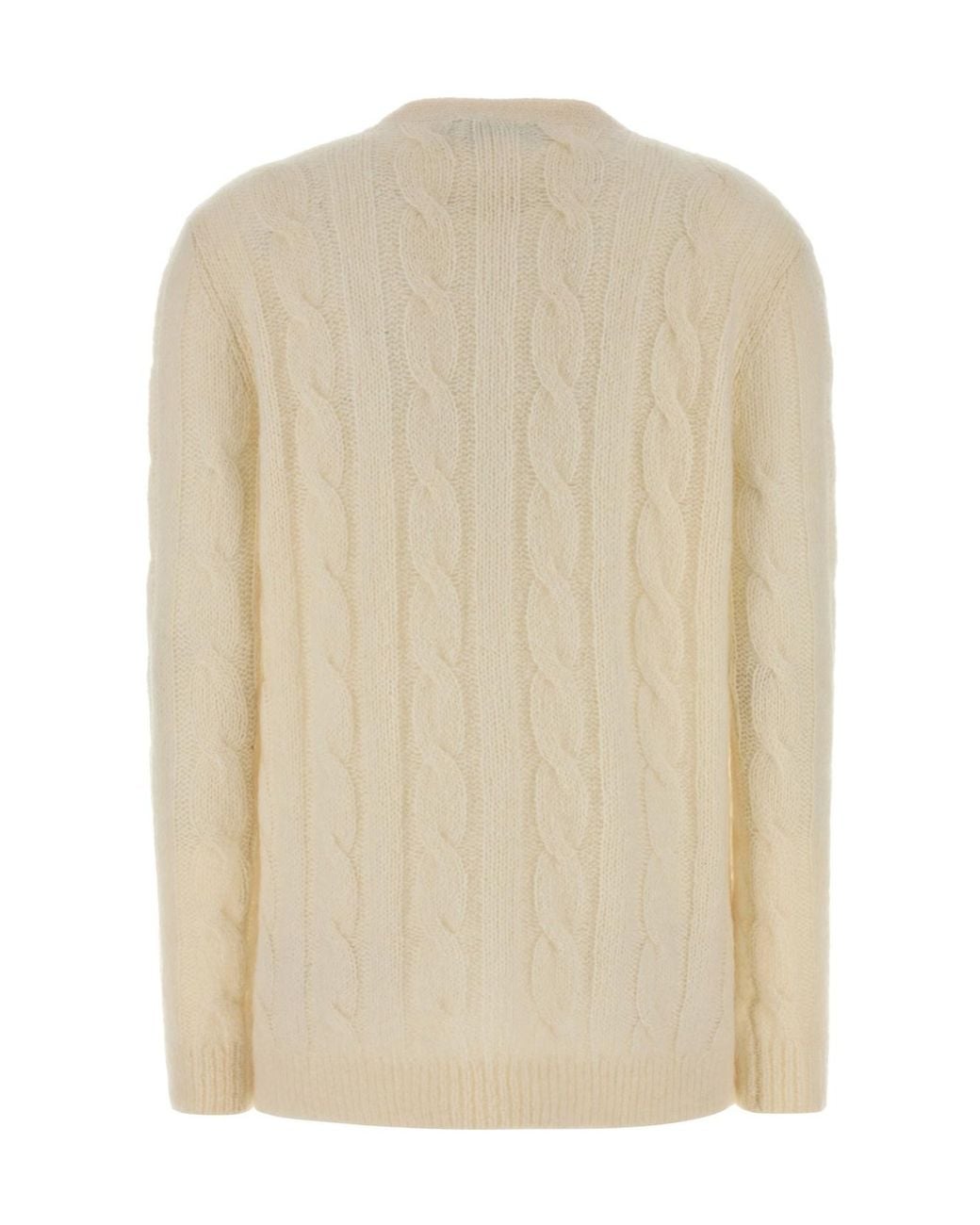 Ralph Lauren Natural Logo-Embellished Cable-Knit Cardigan