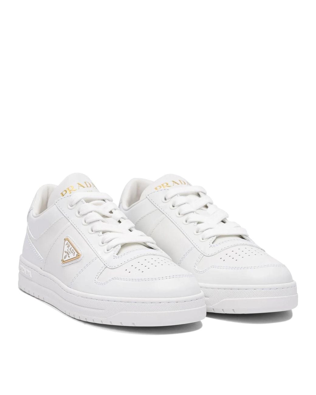 Prada White Round-Toe Low-Top Casual Shoes