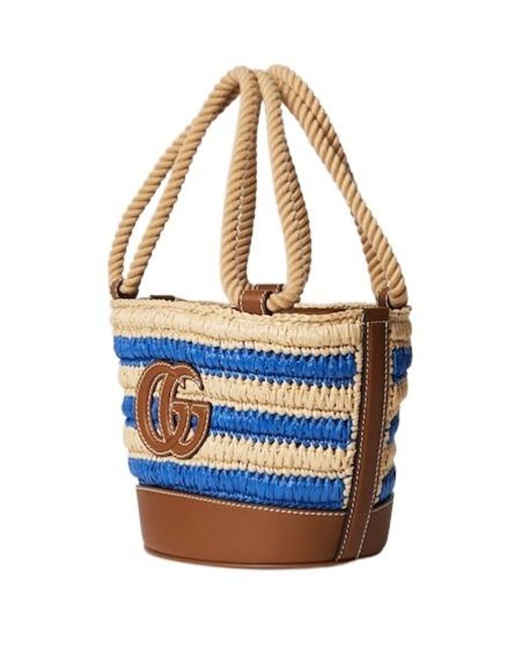 Gucci Blue Woven Mini Bucket Bag