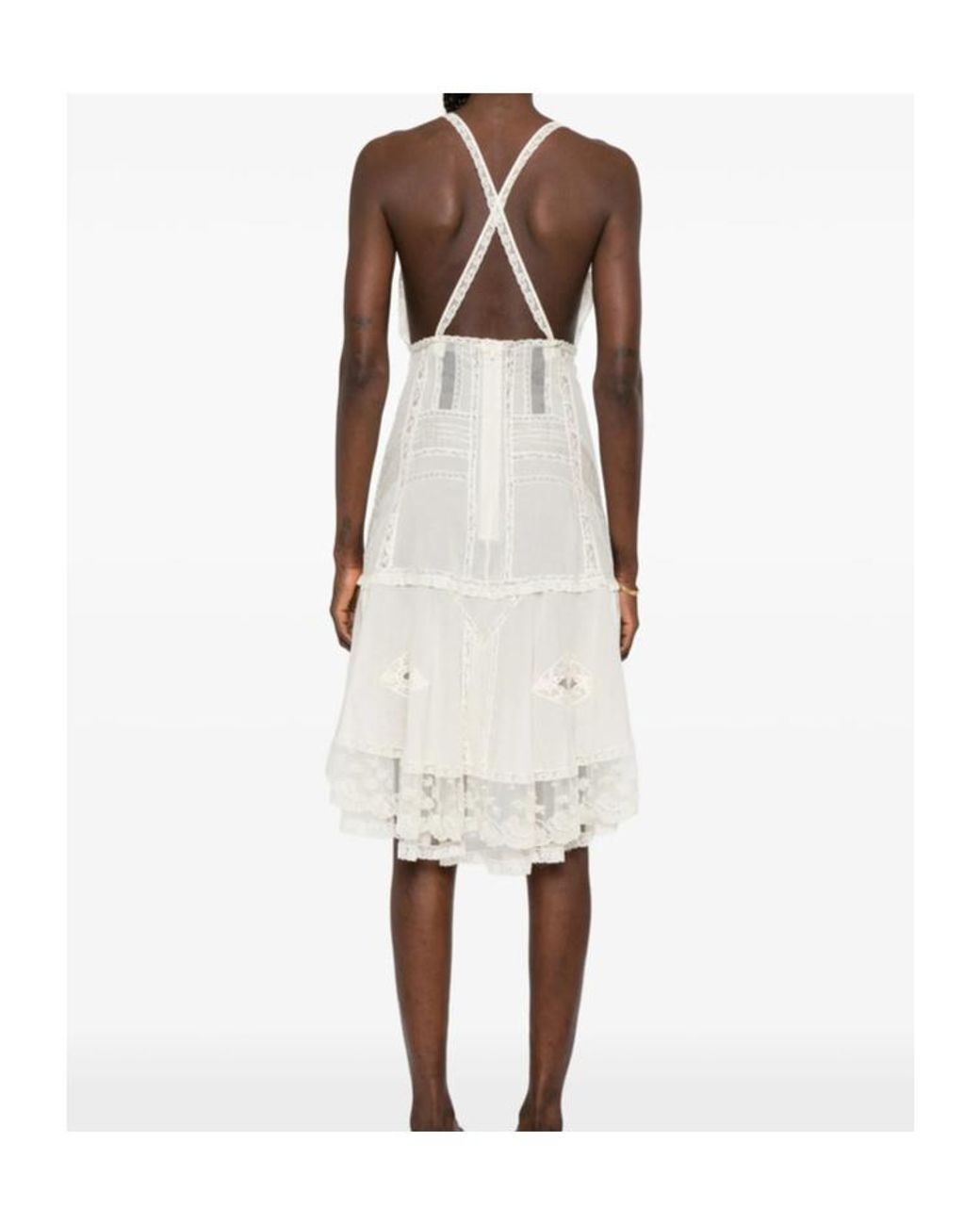 Ermanno Scervino White Lace-Detail Mini Dress