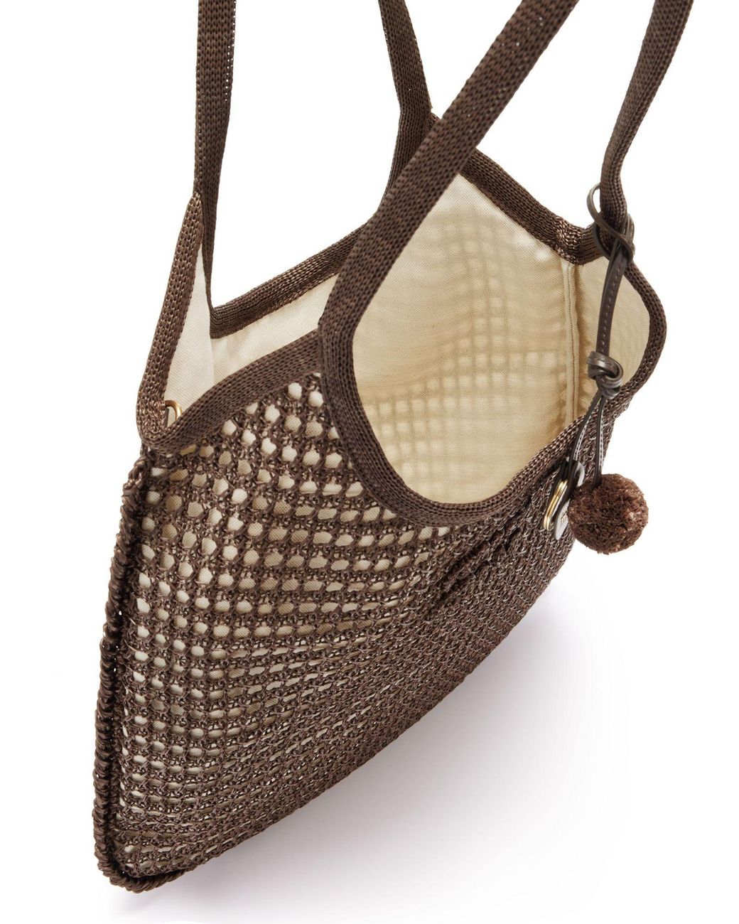 Miu Miu Brown Crochet Shoulder Bag