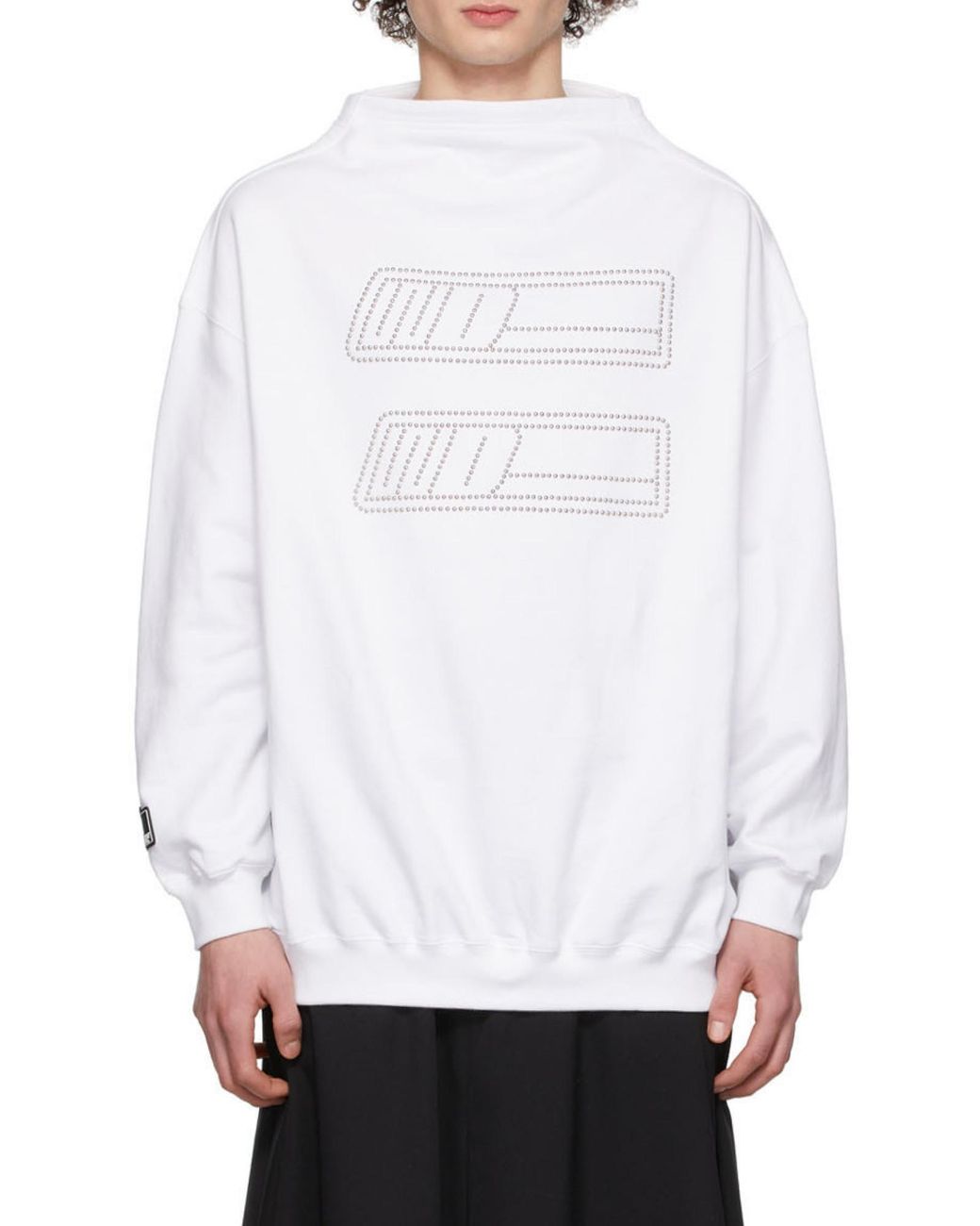 we11done White Logo Pattern Pullover for men