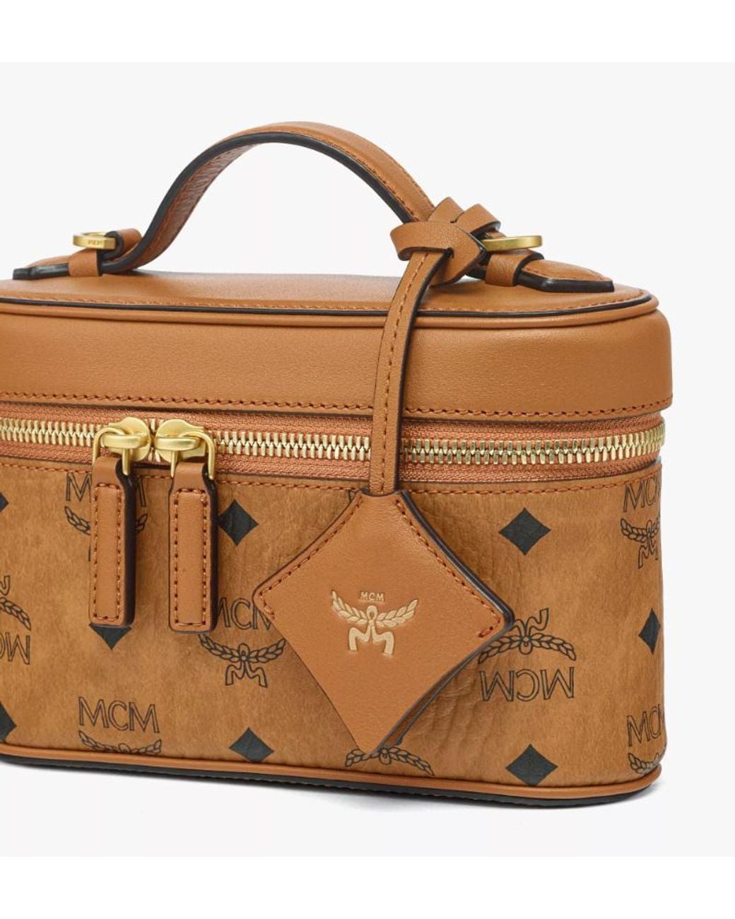 MCM Brown Aren Visetos Vanity Tote Bag