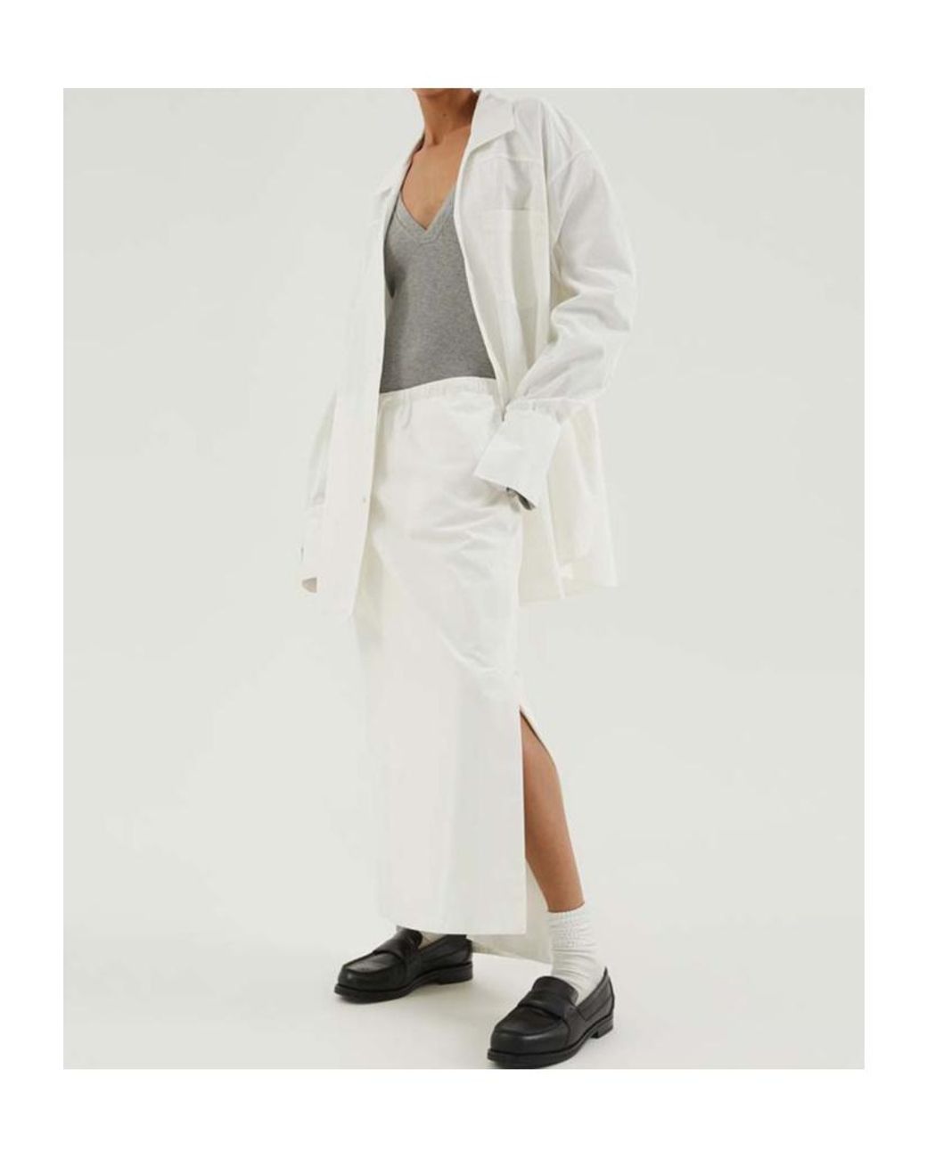 1989 STUDIO White Asymmetrical Midi Skirt