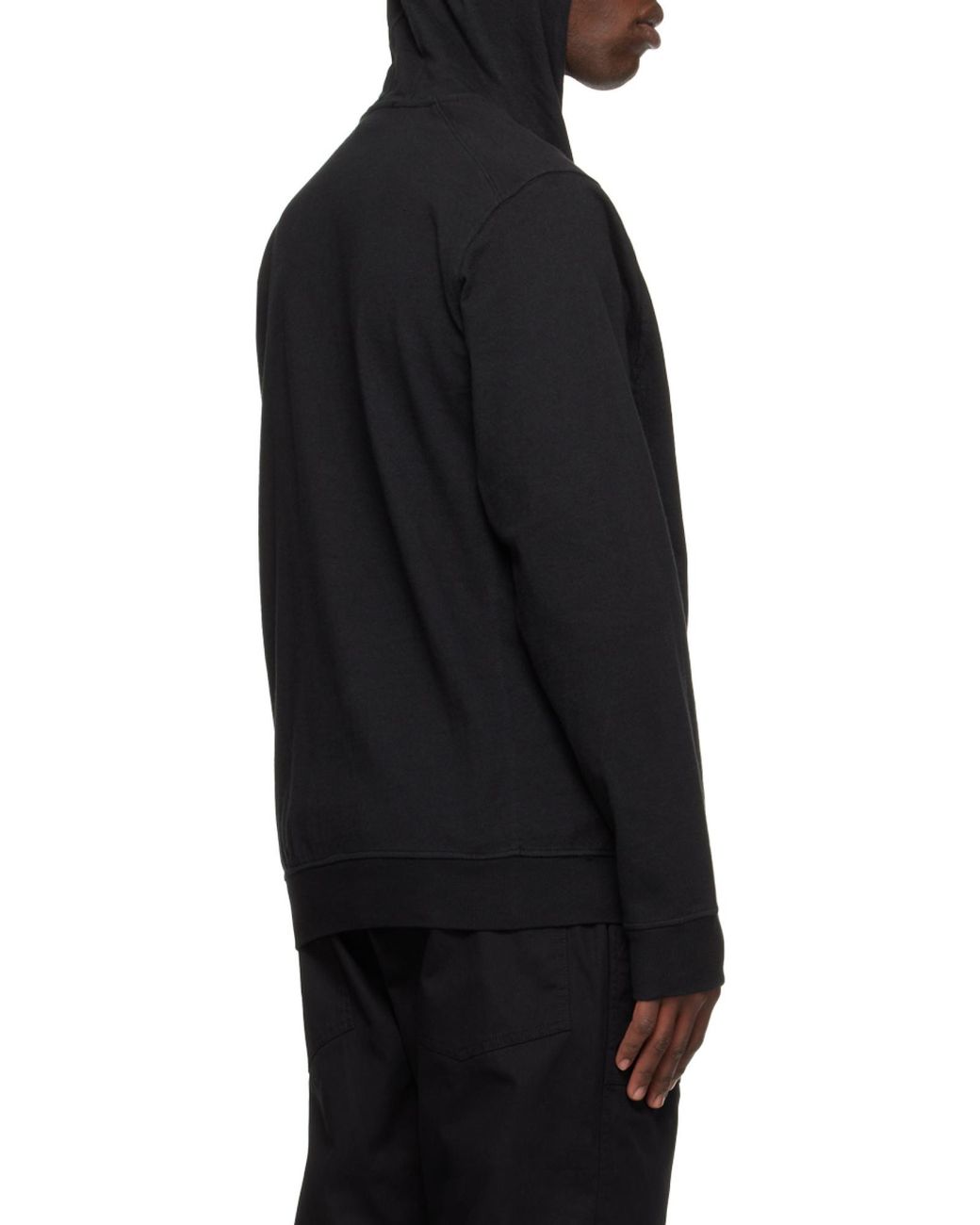 Stone Island Black Compass Patch Hoodie for men