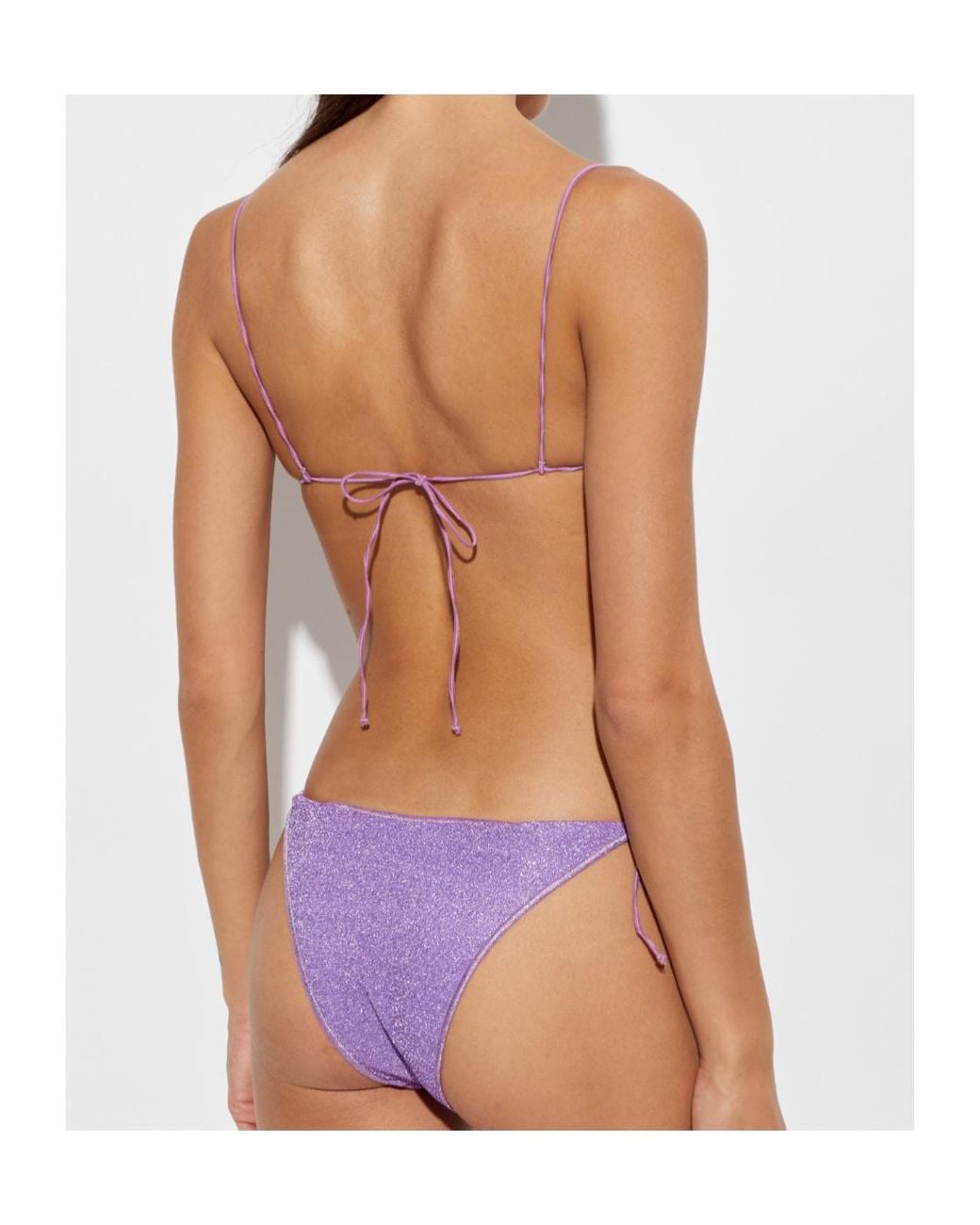 Oseree Purple Oséree Lurex Side-Tie Swimsuit