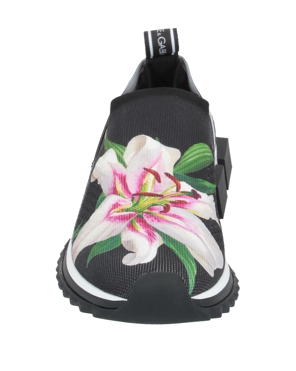 Dolce & Gabbana Black Floral Pattern Loafers