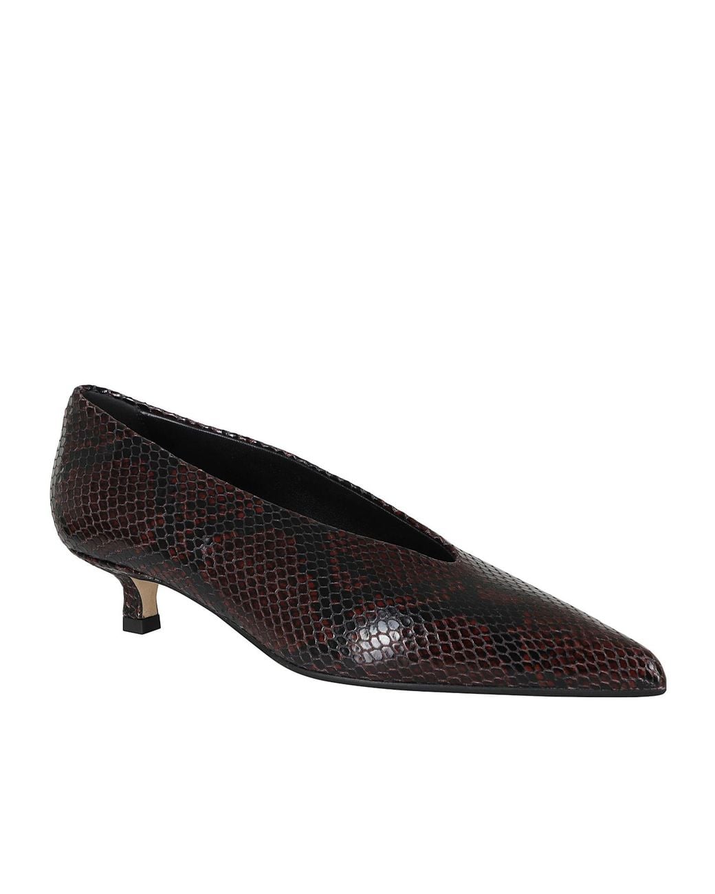 Aeyde Brown Pointed Kitten Heeled Pumps