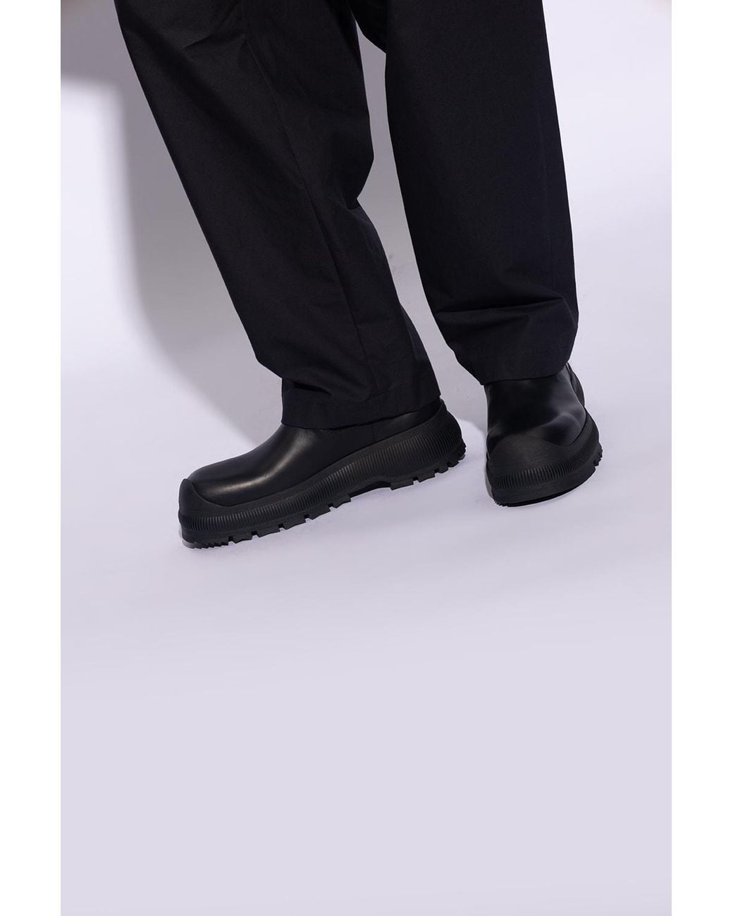 Jil Sander Black Round-Toe Chelsea Boots for men
