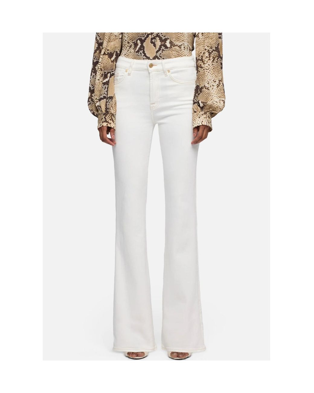 7 For All Mankind White Leggy Bootcut