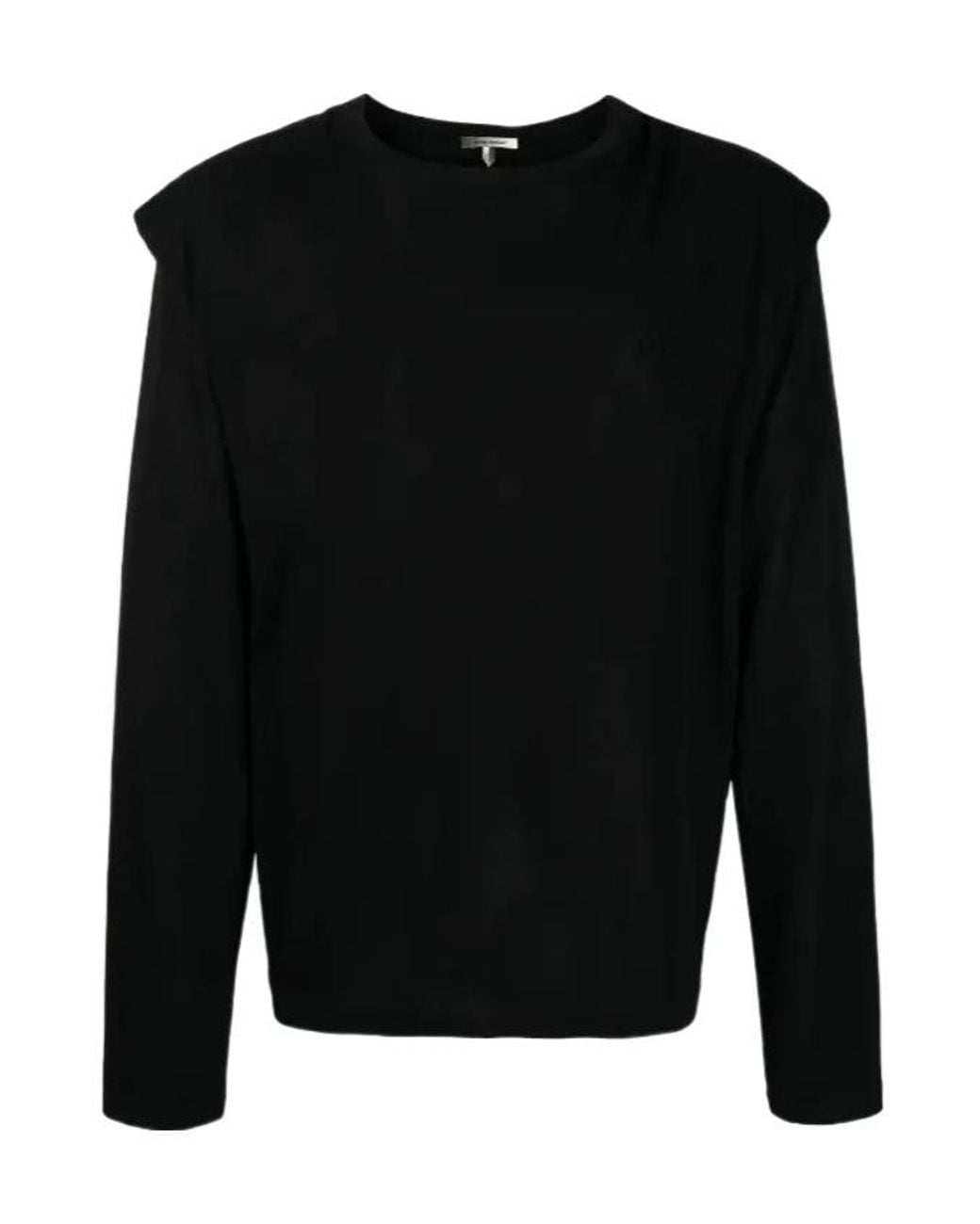 Isabel Marant Black Padded-Shoulder Cotton Sweatshirt for men