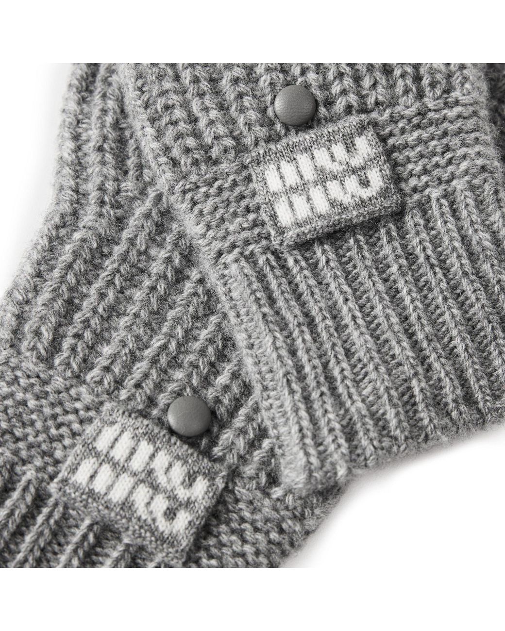 Miu Miu Gray Ribknit Mittens