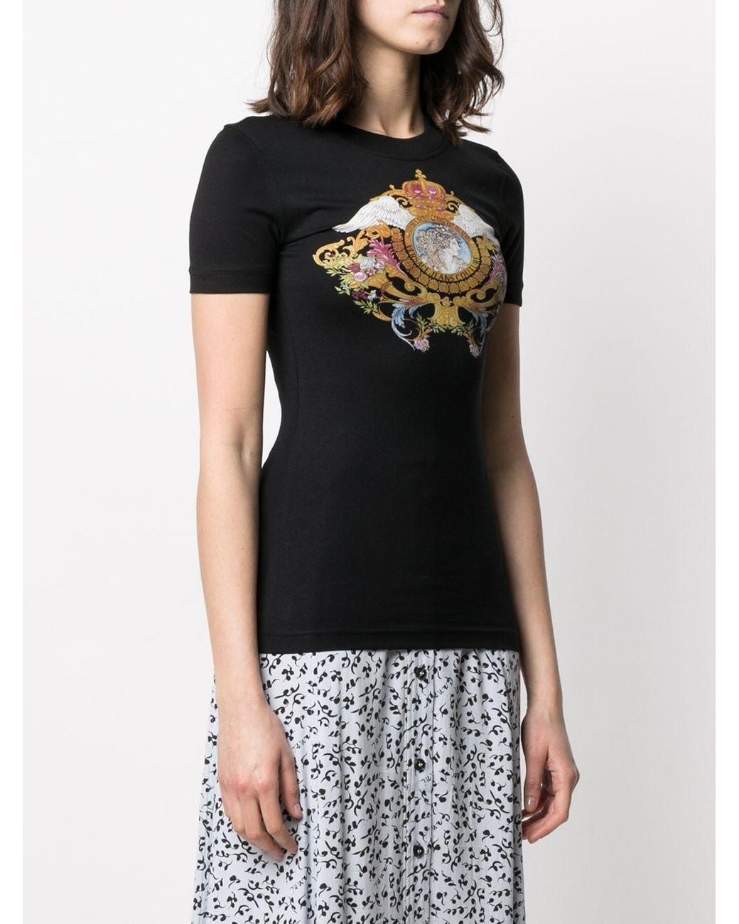 Versace Jeans Black Graphic Print Cotton T-Shirt