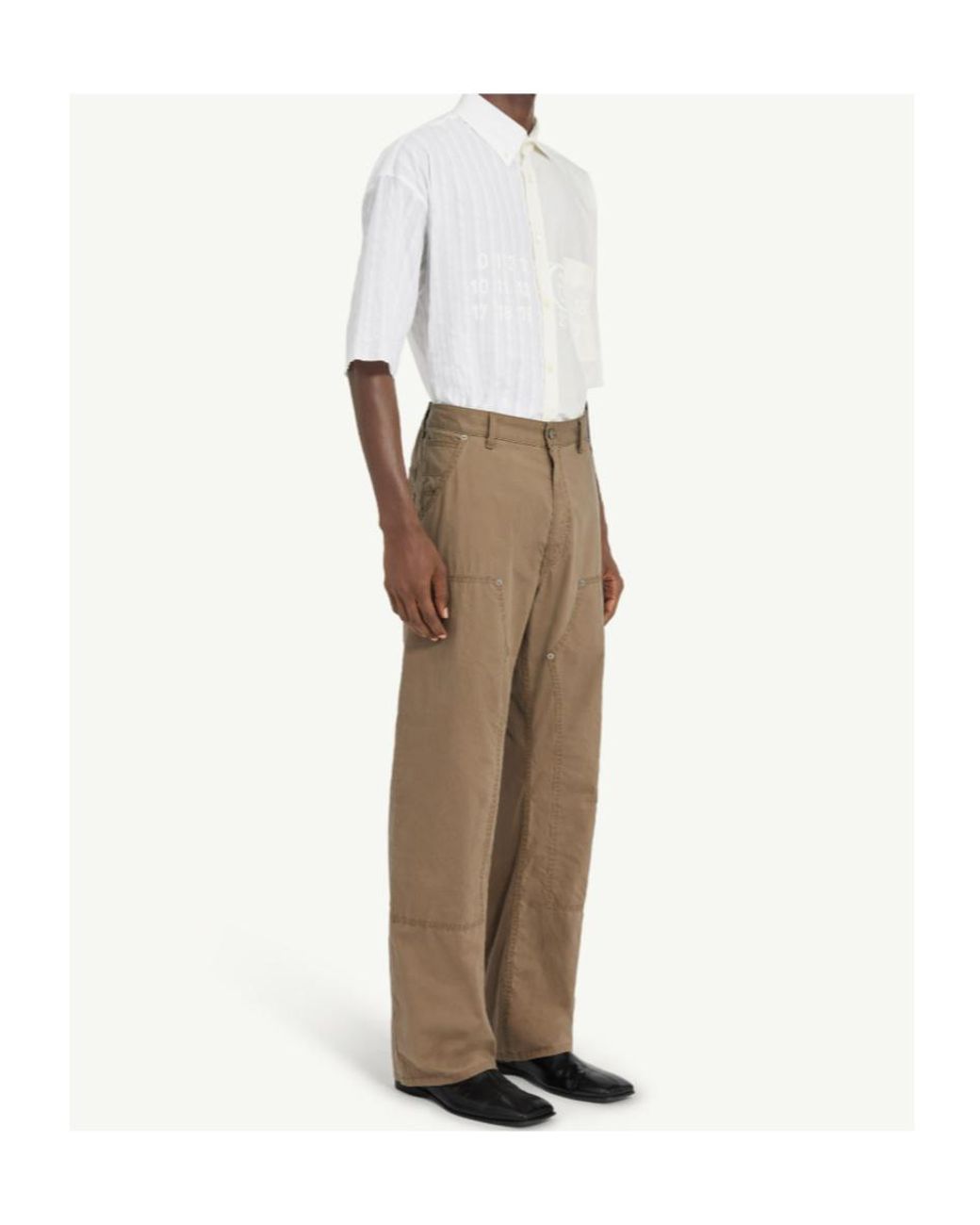 MM6 by Maison Margiela Natural Workwear Trousers for men