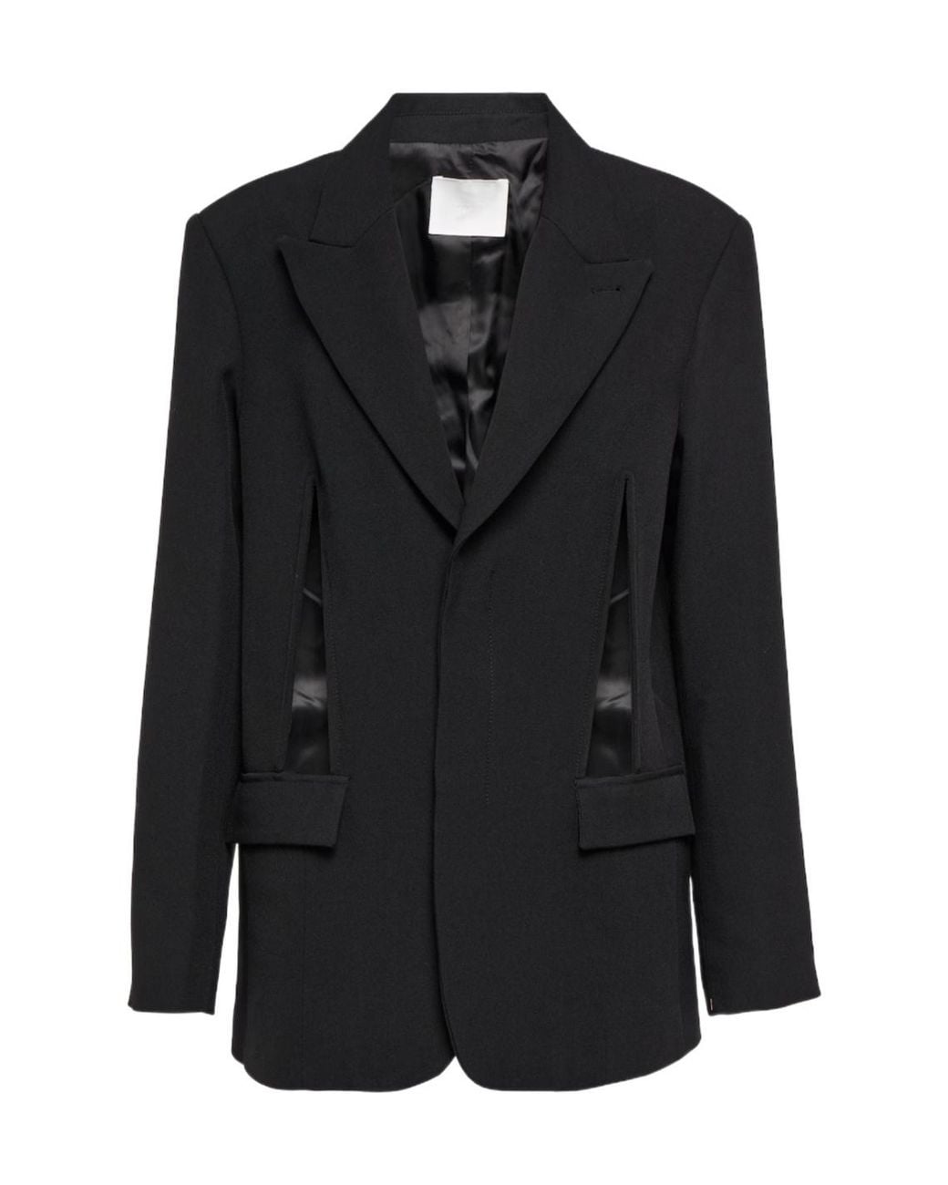 Dion Lee Black Open-Front Long Sleeve Suit Jacket
