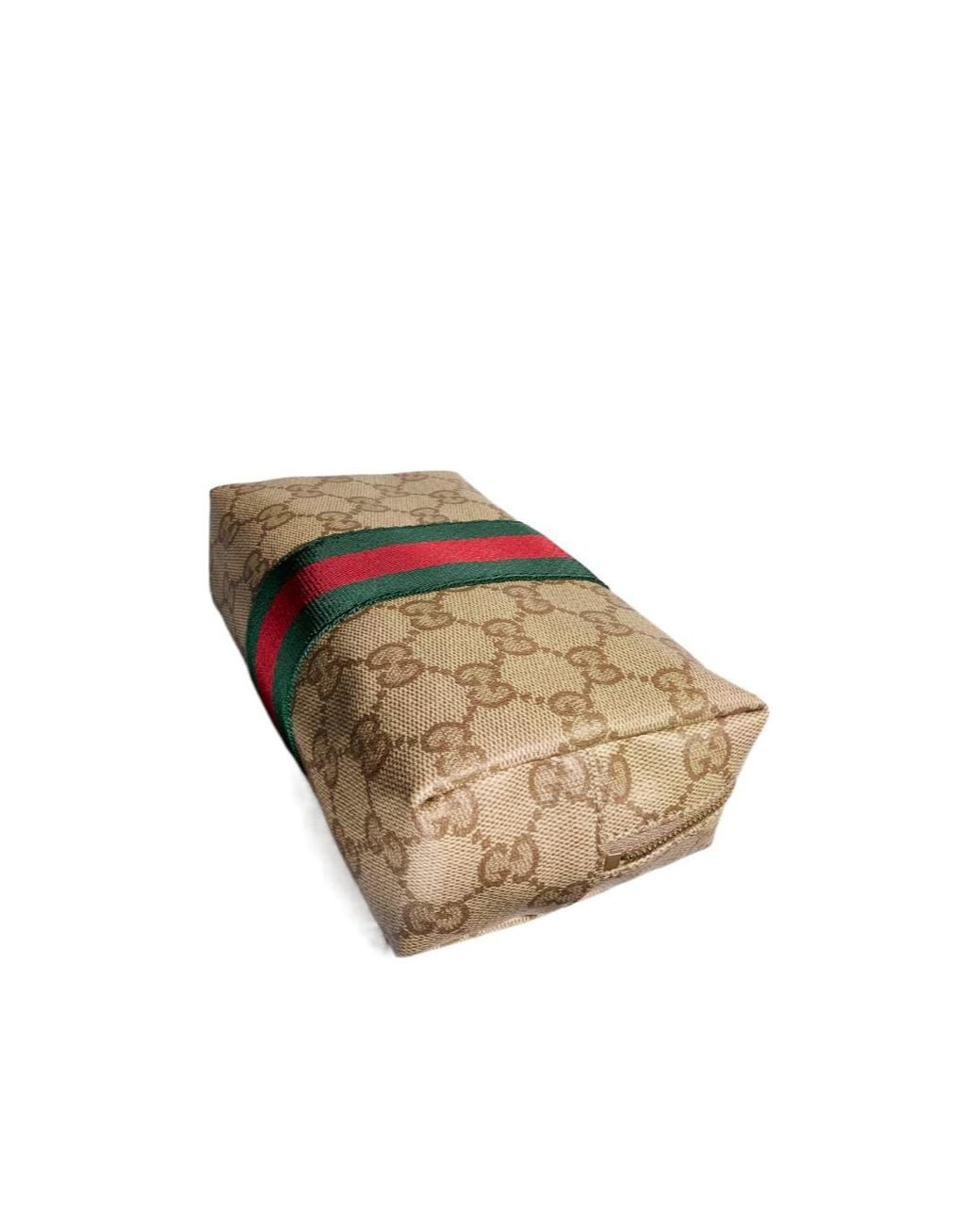 Gucci White Medium Cosmetic Case With Web