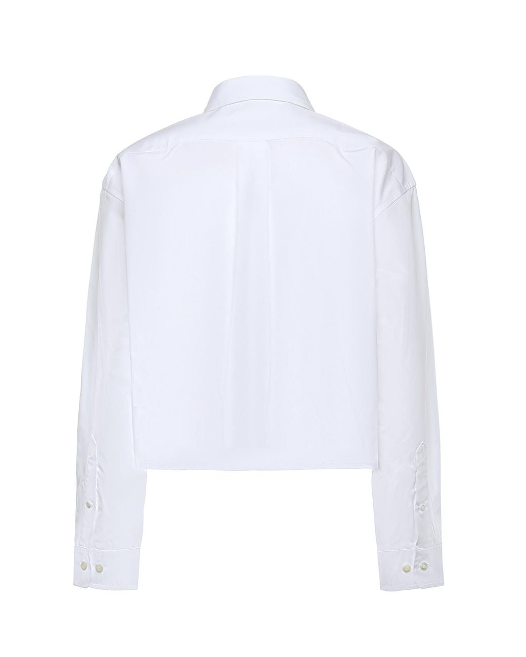 Miu Miu White Logo Cropped Shirt