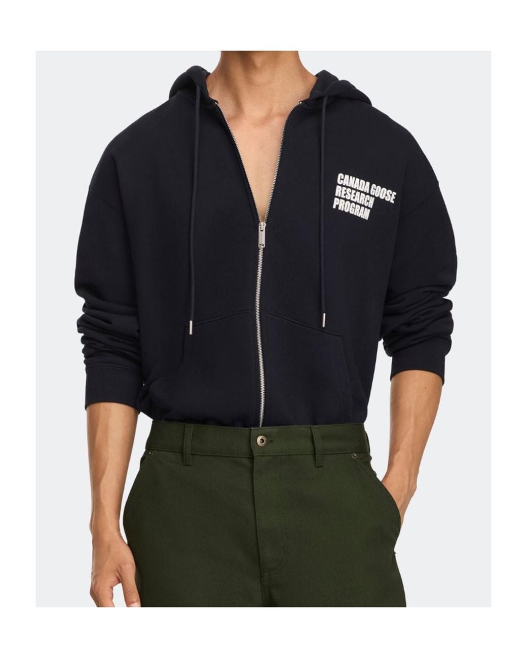 Canada Goose Blue Rove Globe Relaxed Full Zip Hoodie for men