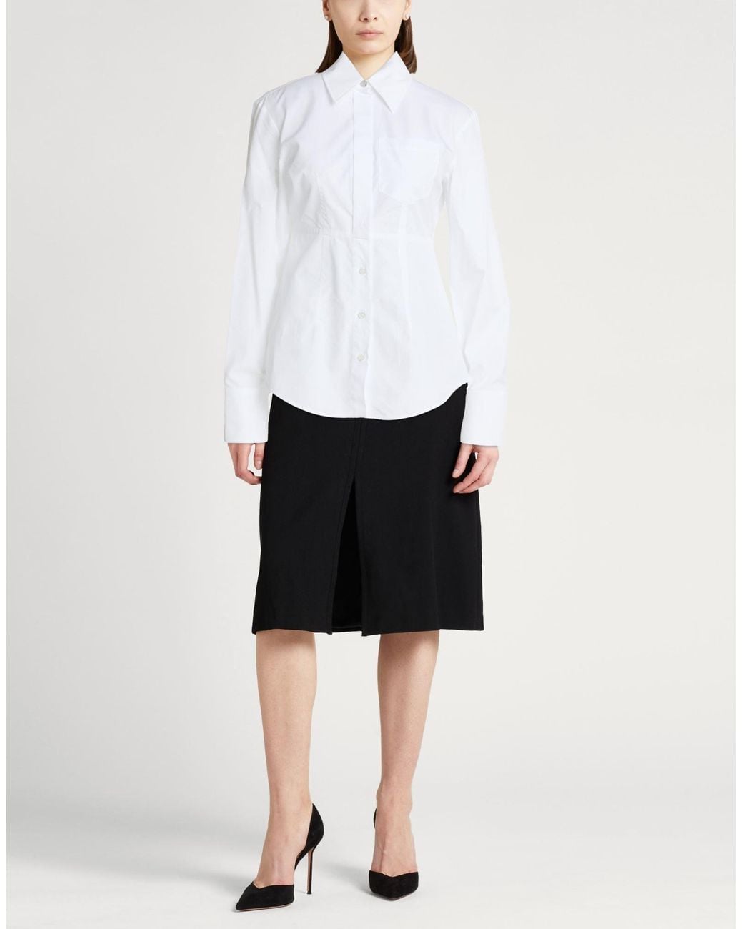 Sportmax White Solid Colour Shirts Blouses