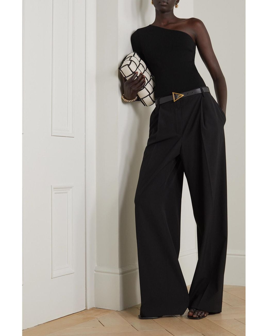 Victoria Beckham Black Casual One-Shoulder Top