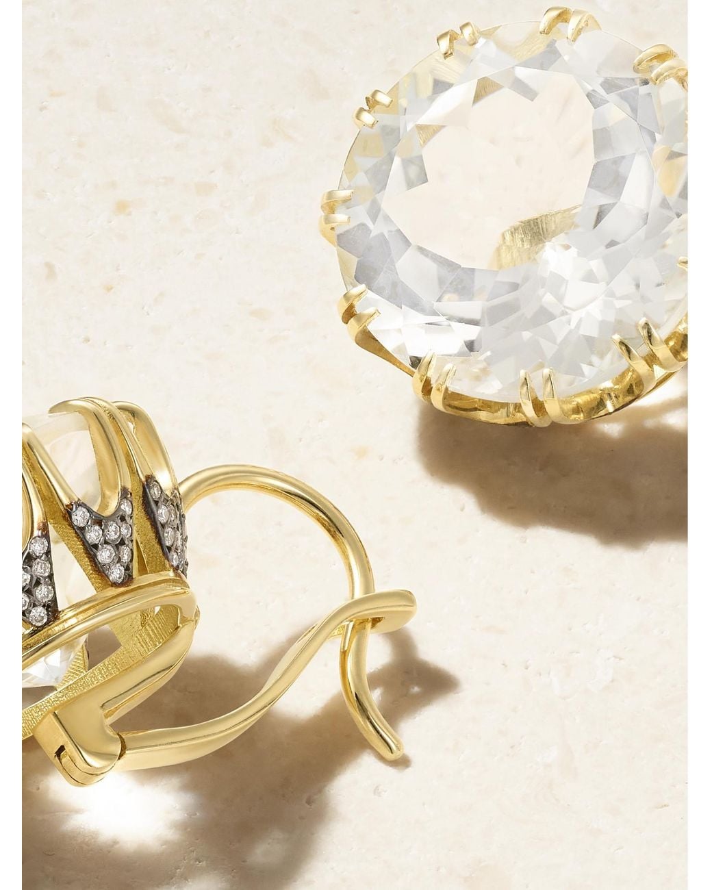 Ileana Makri White 18-Karat Diamond Earrings