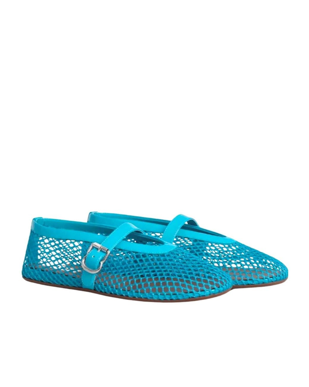 Alaïa Blue Mini Ballet Flats With Buckle Strap