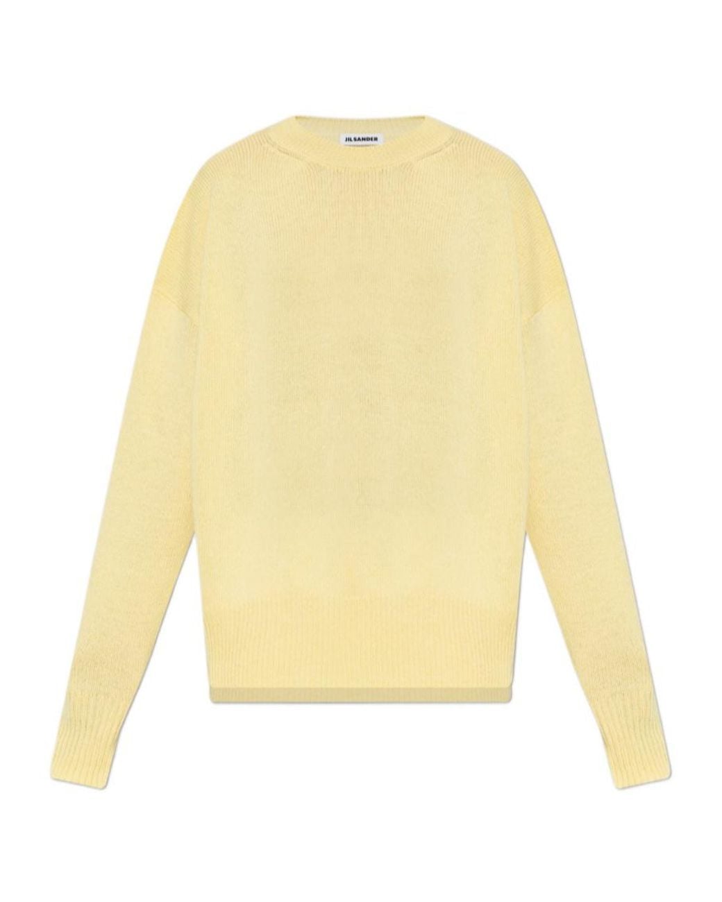 Jil Sander Yellow Relaxed Crew-Neck Knitted Sweater