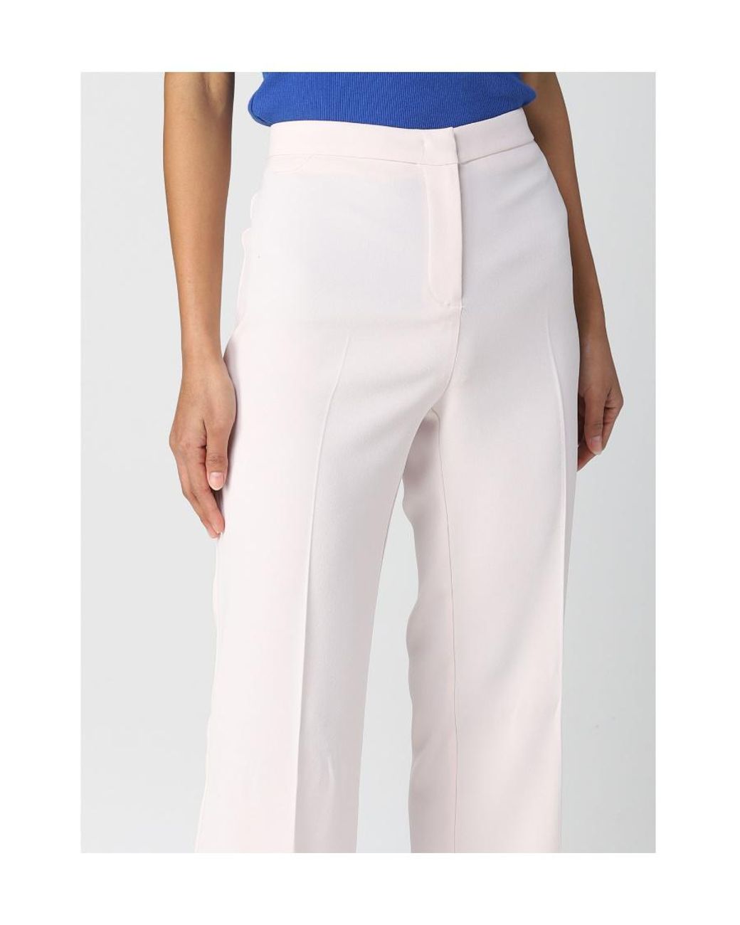 Pinko Blue High-Waist Straight-Leg Trousers