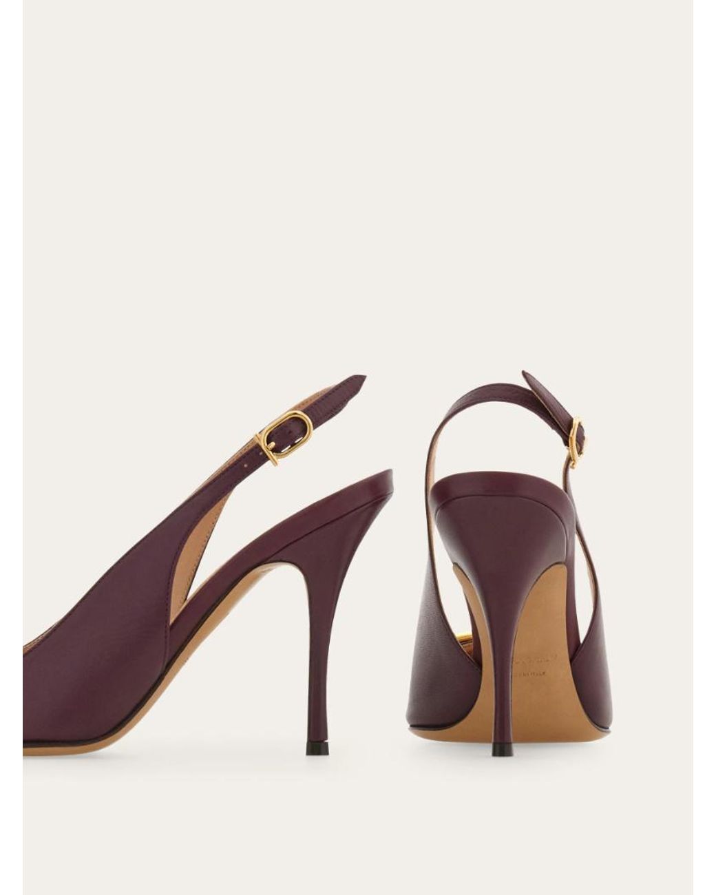 Ferragamo Brown Maxi Gancini Slingback Pump