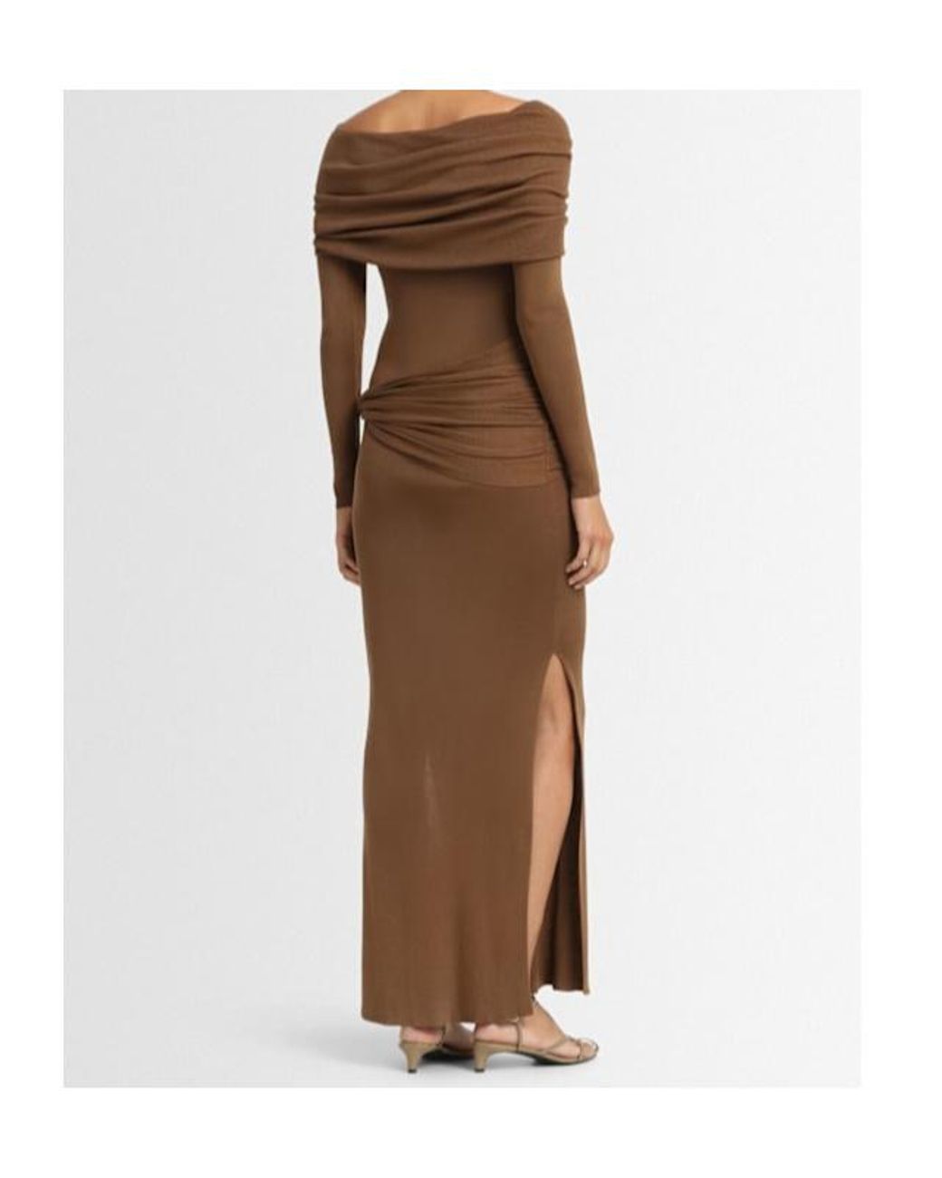 AYA MUSE Brown Slit Dress