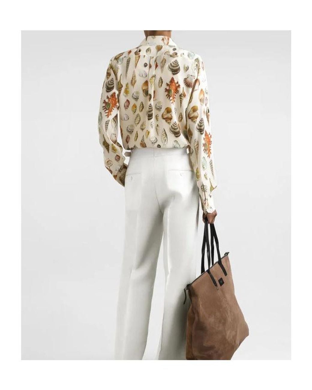 Dolce & Gabbana White Shell Printed Martini Shirt for men