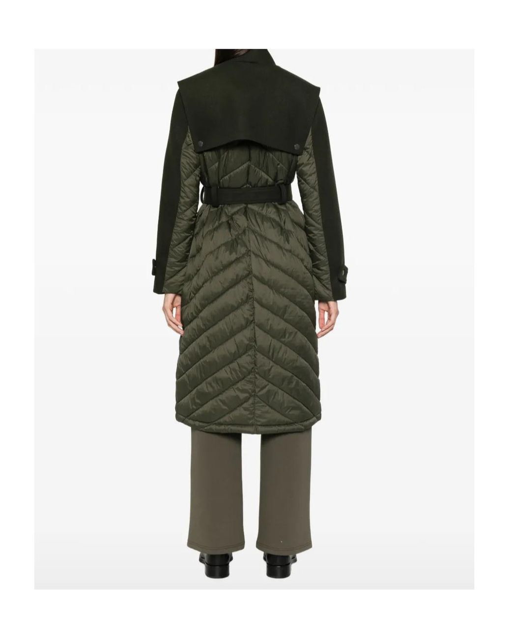 Patrizia Pepe Black Quilted Panelled Coat