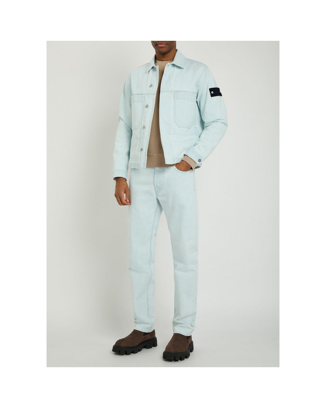 Stone Island Blue Straight-Leg Jeans for men