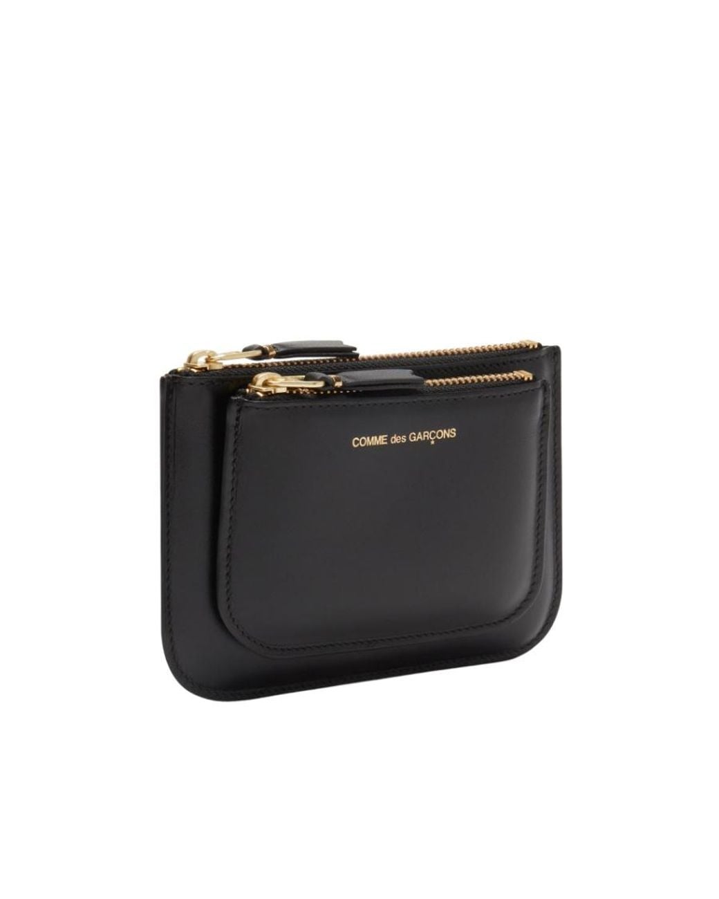 Comme des Garçons Black Comme Des Garçons Wallet Logo-Printed Zipped Wallet for men