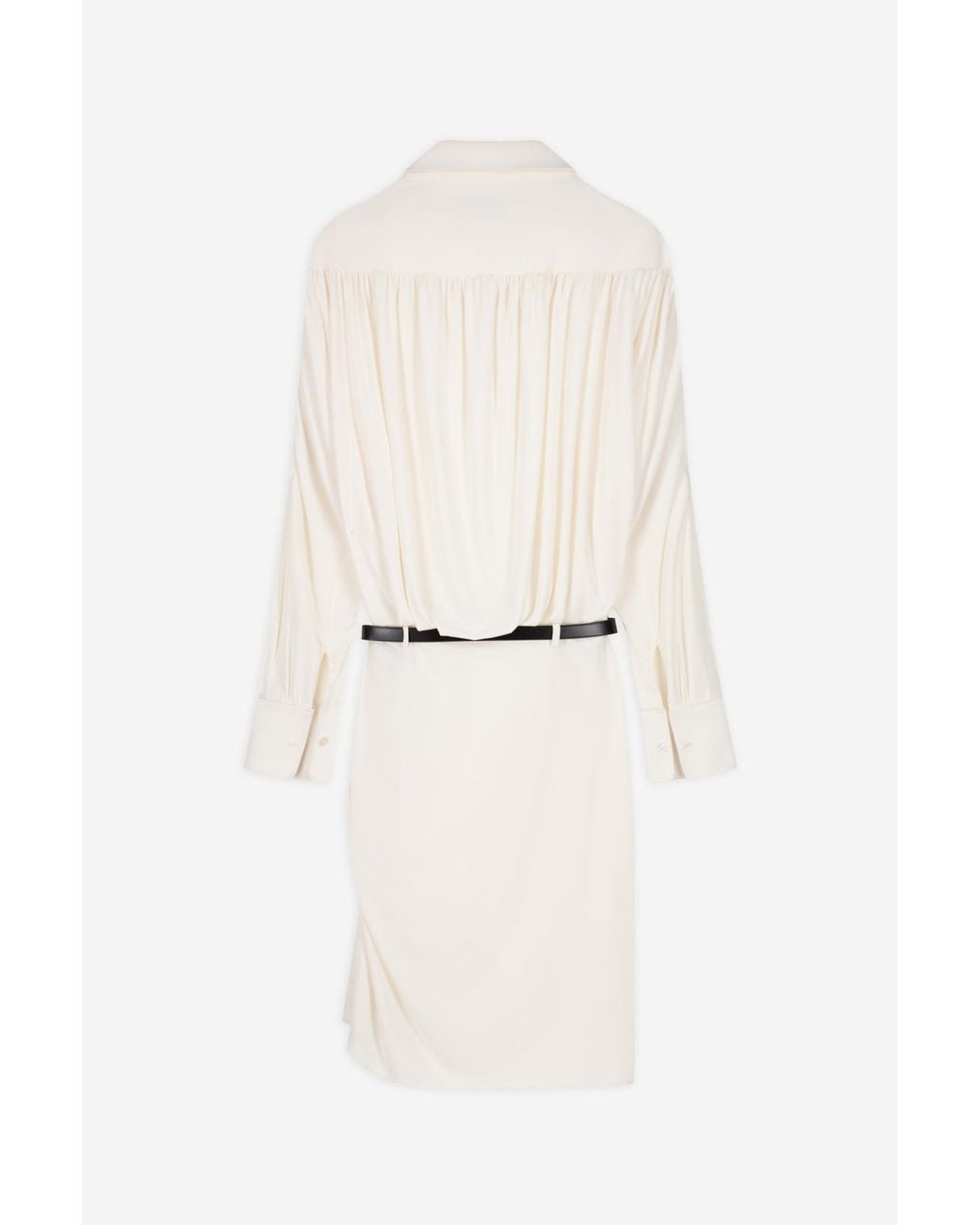 Coperni White Belted Draped Dress
