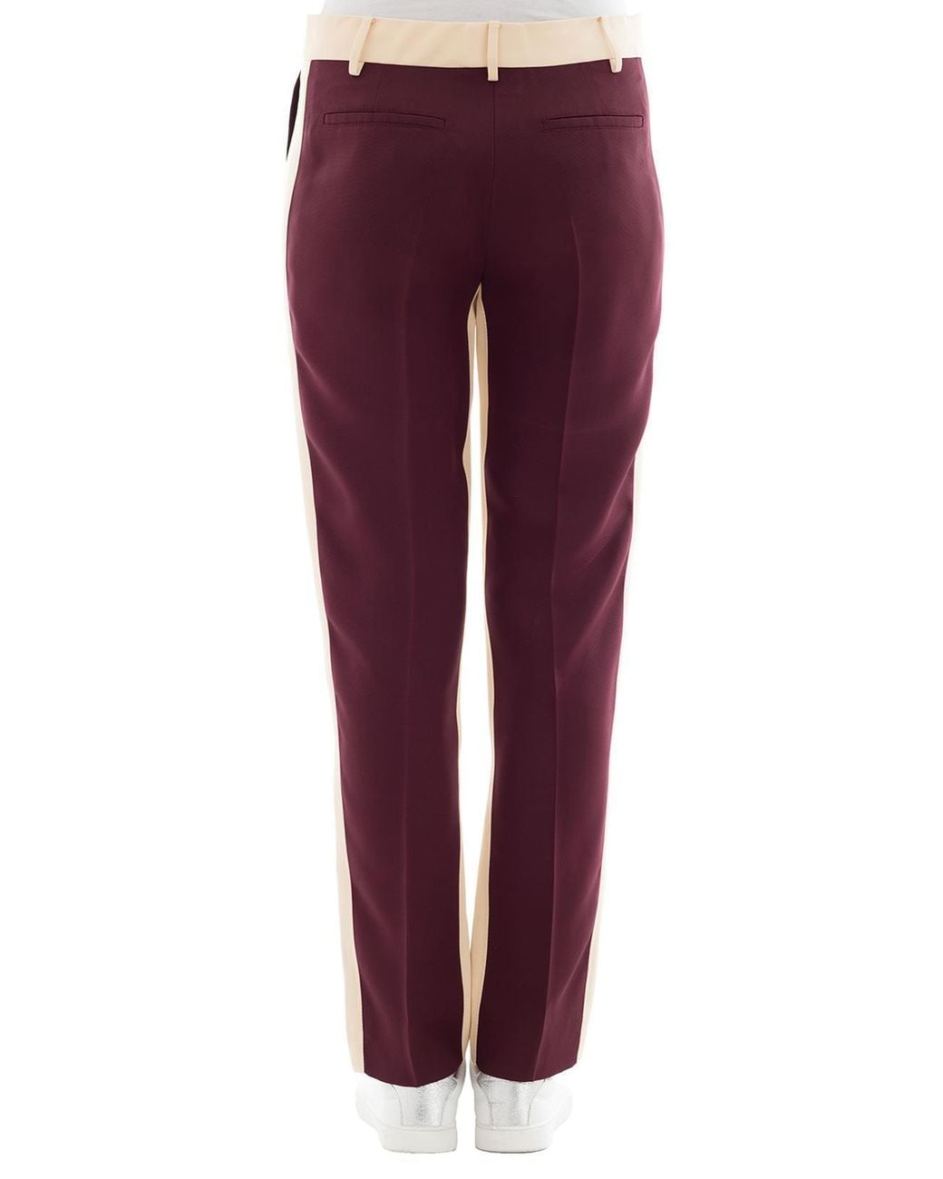 Valentino Red Colour Block Silk Blend Trousers